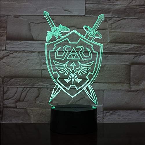 LLWWRR1 3D Night Lights The Legend of Zelda Table Lamp Anime Game Breath of The Wild Visual Illusion 3D Led Luces Navidad