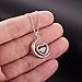 Caperci Rose Gold Plated Sterling Silver Moon and Love Heart Pendant Necklace Engraved I Love You To The Moon and Back
