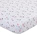 Carter's Woodland Meadow Forest/Deer/Owl 100% Cotton Fitted Crib Sheet, Pink/Aqua/White