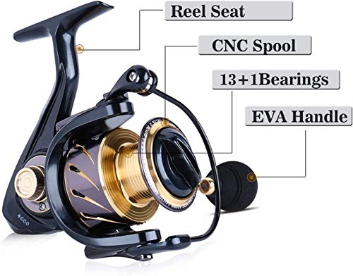 Sougayilang Teleskop-Angelrute und Rollen-Kombination, 1,8 / 2,1 M Kohlefaser-Angelruten mit 13 + 1BB glatten Spinnruten… – Bild 5