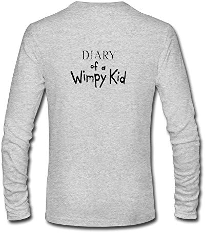 HXang Neck Long Sleeve Cotton T Shirt For Men Diary of A Wimpy Kid Tee Shirts SizeKey1HeatherGray