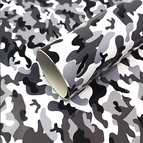 4R Quattroerre.it Film Adhésif Wrapping pour Voitures, Camouflage Gris, 50 x 70 cm