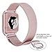 LKEITY Compatible for Apple Watch Band 42mm Series 1/2/3 Milanese Loop Stainless Steel Magnetic Band with Metal Case for iWatch Replacement Strap Rose Gold