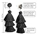 Me&Hz Black Tassel Earrings for Women Dangling Layered Fringe Long Tassel Dangle Earrings for Women Bohemian Boho Statement Vintage Big Black and Gold Earring Jewelry