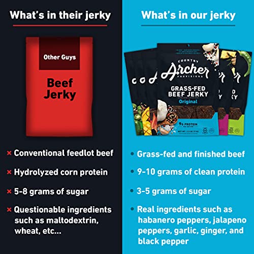 Mango Habanero Beef Jerky by Country Archer, 100 GrassFed, Gluten