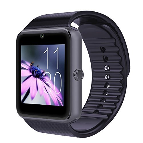 Smartwatch â€“ Bluetooth Fitness Tracking Smartwatch with Sim Card Slot, Wireless Sports Watch for Android phones, Samsung, Galaxy, LG, HCT, Sony (Black)