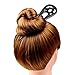 FINGER LOVE Handmade Carved Wood 2-Prong Vintage Style Hair Stick Double01 (Black Ebony)