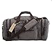 Ulgoo Travel Duffel Bag Canvas Bag Leather Weekend Bag Overnight (Grey)