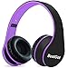 G Galice Kids Headphones for Boys Girls Adults with Microphone Volume Control Removable Audio Cable Black/Purple