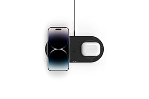 Belkin Quick Charge Dual Wireless Charging Pad - 10W Qi-Certified Charger Pad for iPhone, Samsung, Apple Airpods & More - Charge While Listening to Music, Streaming Videos, & Video Calls - Black