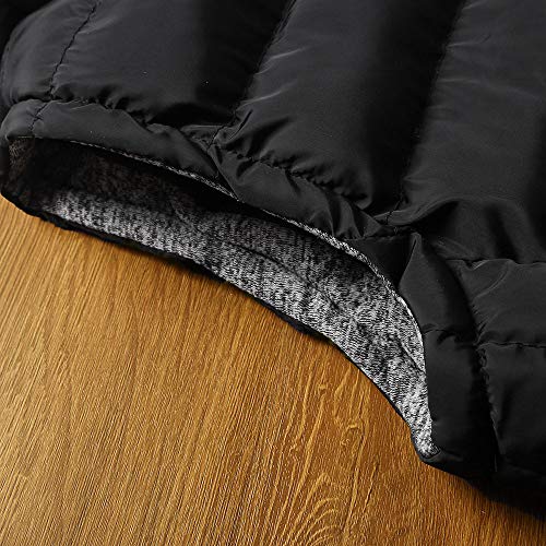 LISTHA Padded Cotton Vest Jacket Mens Hooded Thick Coat Warm Zipper Vest Tops Black