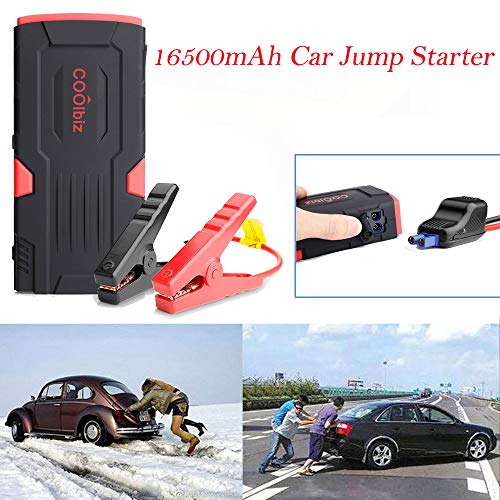 16500mAh Multifunctional Portable Car Battery,Car Jump Starter Portable External Battery Charger - Emergency Auto Heavy Duty Jumper for Sedan Truck,Van,SUV, Laptop and More (Black)