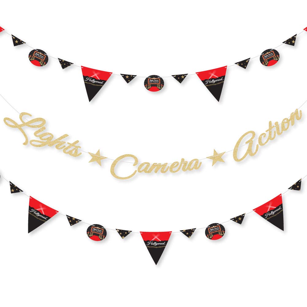 Red Carpet Hollywood Movie Night Birthday Party Letter Banner