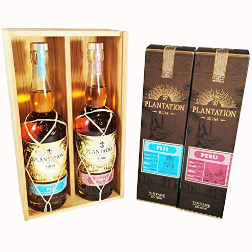 Mix Plantation Rum - Fidschi 2009 Rhum/Peru 2006 Rum im Koffer - In Holzkiste