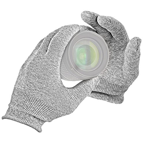 VSGO DDG-2 1 Pair Nylon Anti-Static Carbon Fiber Touch Screen Camera Cleaning Gloves, Grey