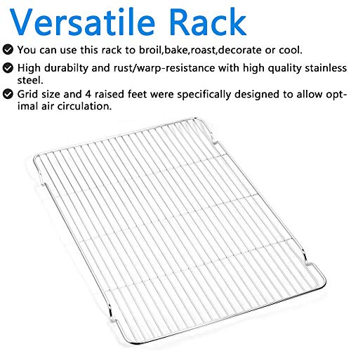 Bastwe Cookie Sheet and Cooling Rack Set, 16 inch Stainless Steel Baking Pan with a Rack, Professional Bakeware, Healthy & Non-toxic & Rustproof & Easy Clean & Dishwasher Safe - Thumbnail 4