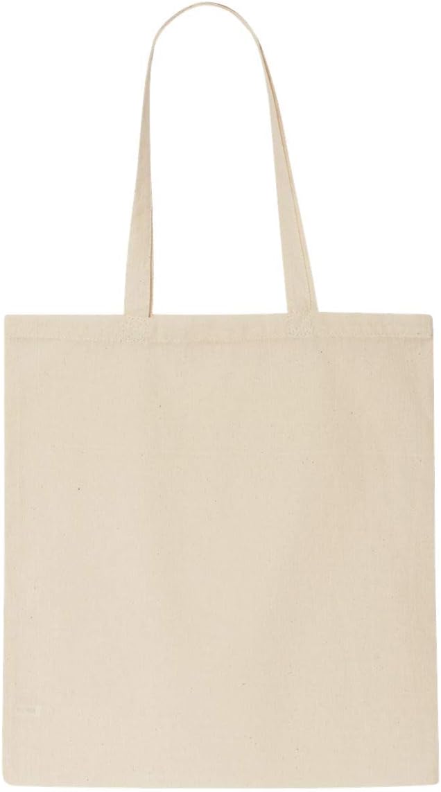 Plain Natural Cotton Shopper Tote Bag - Quantities of 1/5/10/25/50/100 - Custom Printing Available (Natural (Cream), 100)