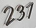 Distinctions 843214 Brushed Nickel Floating Mount 5-Inch House Number 4