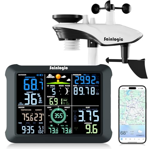 Sainlogic WiFi Smart Weather Station 14-in-1 with 24/7 Accurate Weather Forecast by