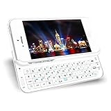 HIGHOT Ultra-Thin Slide-Out Wireless Bluetooth Keyboard Back Case with Backlight for 4.7inch Iphone 6 (White)