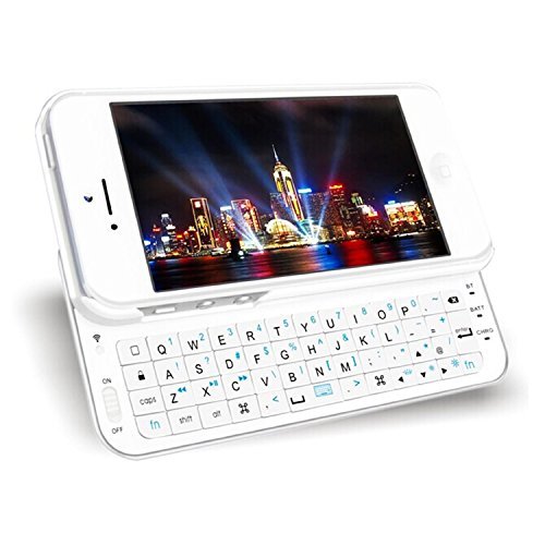 HIGHOT Ultra-Thin Slide-Out Wireless Bluetooth Keyboard Back Case with Backlight for 4.7inch Iphone 6 (White)