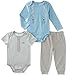 Calvin Klein Baby 3 Pieces Bodysuit Pant Set Boys, Powder Blue, 6/9M