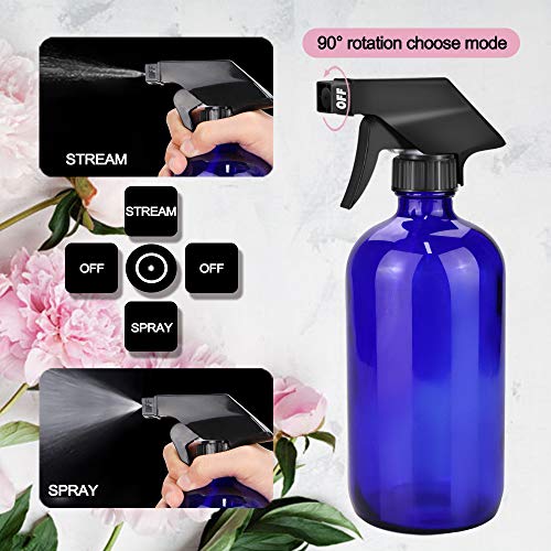 Glass Spray Bottle, Wedama 8 Glass Spray Bottle Set(16/4oz), 24 10 ml Essential Oil Roller Bottles Kits with& Accessories for Aromatherapy Facial Hydration Watering Flowers Hair Care