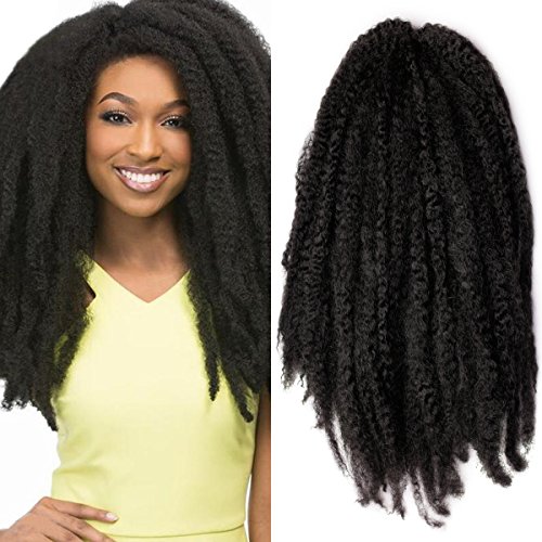 Pack of 3 Afro Kinky Marley 18 inch Braids Hair Extensions Synthetic Twist Crochet Braiding Hair