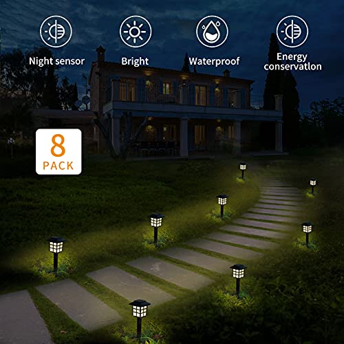 LIGHTSHINE Solar Pathway Lights, Solar Garden Lights Outdoor, Waterproof Outdoor Lights for Lawn, Patio, Yard, Walkway, Driveway and Landscape. (8 Pack)