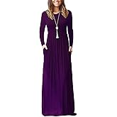 AUSELILY Women's Classic Long Sleeve Dress Loose Plain Long Casual Maxi Dresses with Pockets 2026