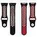 For Fitbit Ionic Sport Bands, bayite Soft Silicone Replacement Band Perforated Breathable Wristband Fashion Strap For Fitbit Ionic Fitness Smart Watch Accessories Black/Red Women Men