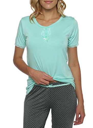 Kathy ireland women s two piece sleep shirt and polka d…