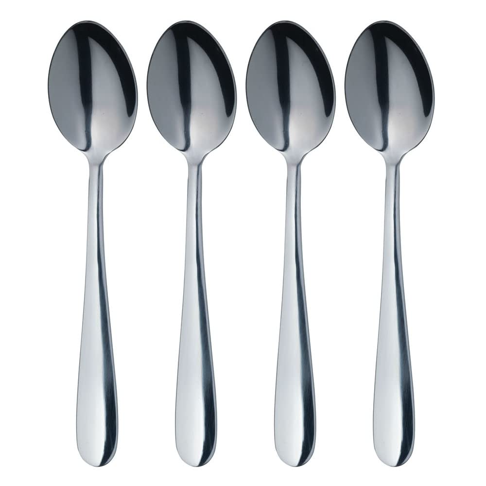MasterClass Spoon Set, Stainless Steel Teaspoons, 4 Piece, Mirror Polished Finish, Silver