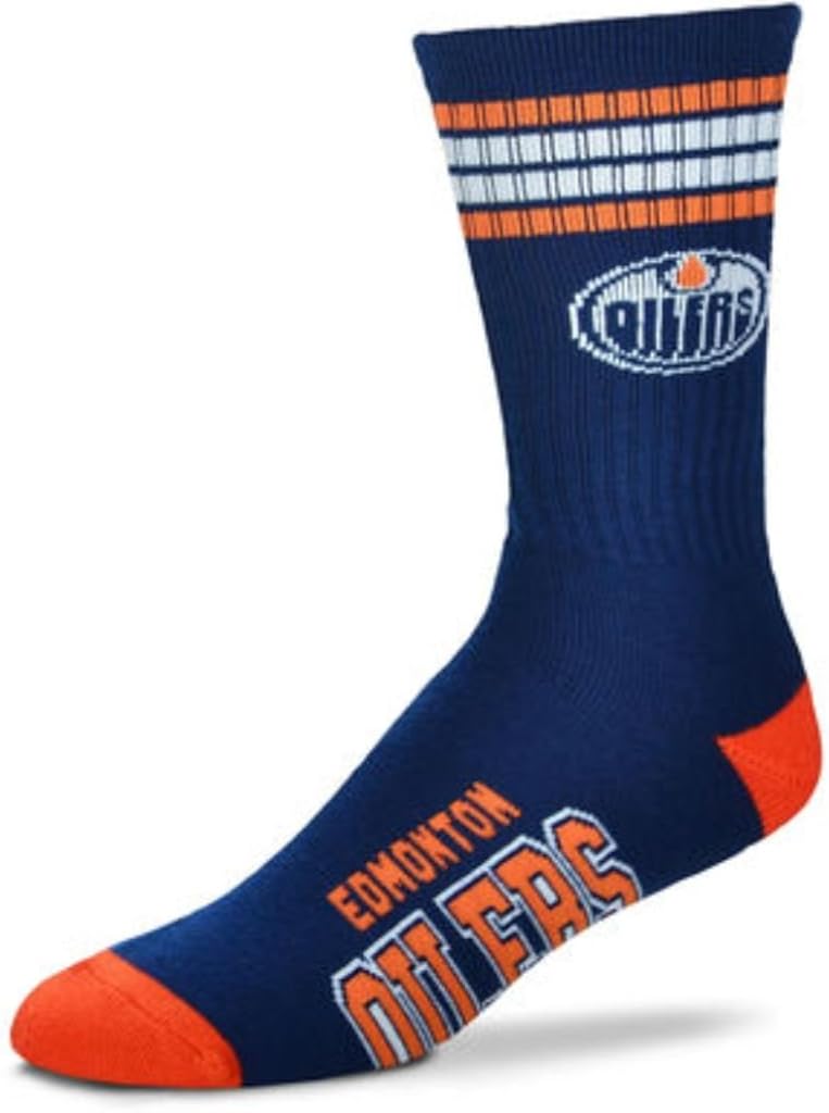 NHL Men's Ultimate Hockey Team Fan 4Stripe Sock Size 1013 Edmonton