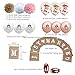 LOLOAJOY Linen Just Married Banner Party Decorations Wedding Banner White Rose Gold Just Married Balloons Rose Gold Confetti Balloons with Paper Pompoms Flowers for Wedding Party Supplies