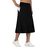 ANIVIVO Women's Midi Length Skorts Skirts with Pockets Modest Skirts 28" Long Knee Length Athletic Skorts