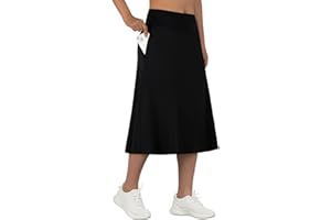 ANIVIVO Women's Midi Length Skorts Skirts with Pockets Modest Skirts 28" Long Knee Length Athletic Skorts