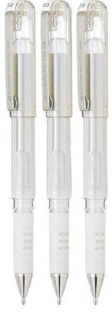 Pentel K230-WO K230-WO Hybrid Grip Gel Pens DX Metallic Gel Pens Wide 1 mm Nib 0.5 mm Width Line Gel Ink White
