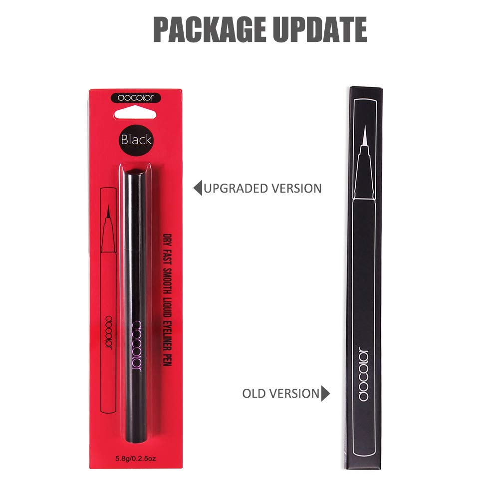 Docolor Liquid Eyeliner Pen Waterproof Smudge-proof Fast Dry Eye Makeup Gel for Wing or Cat Eye Black Color