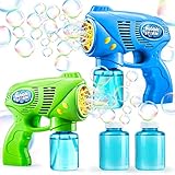 JOYIN 2 Bubble Guns with 2 Bottles Bubble Refill
