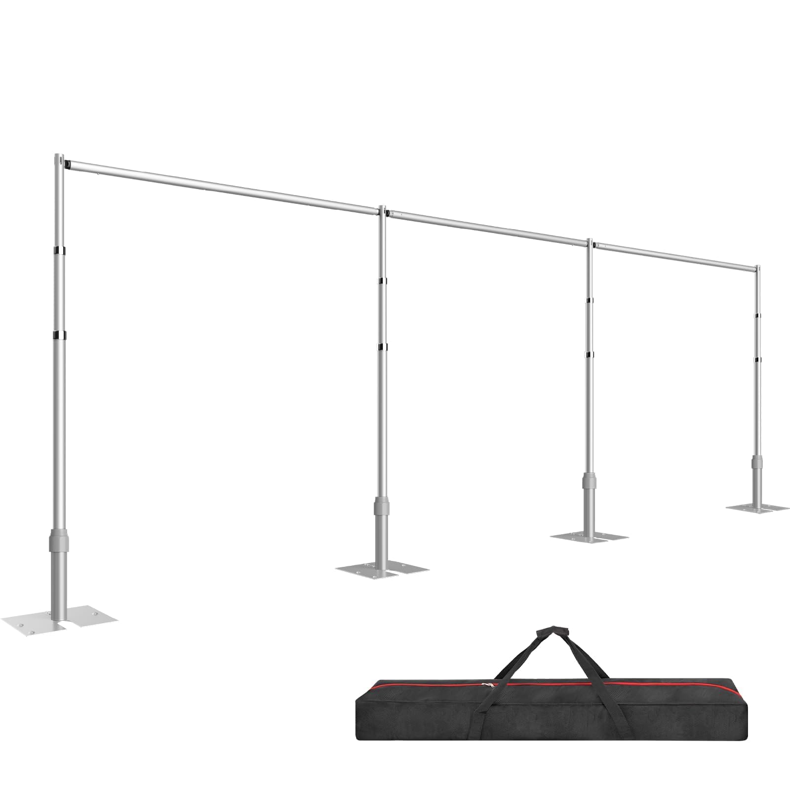 Photo 1 of EMART Backdrop Stand Heavy Duty 12ftx30ft, Adjustable Pipe and Drape Photo Background Support Kit, Metal Frame with Flat Base for Wedding Birthday Party Banquet Decorations