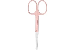 MAGITOCH Stainless Steel Hair Grooming and Trimming Scissors Set,Facial Hair Small Grooming Scissors For Men Women Eyebrow, Nose Hair, Mustache, Beard, Eyelashes (Rose Gold-（B）)