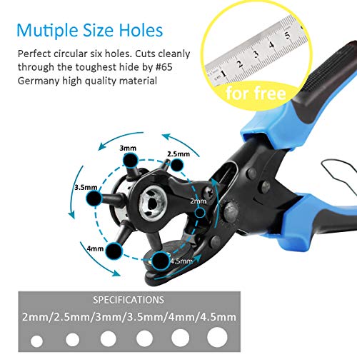 Belt Hole Puncher, (Perfect Full Set) Diyife Leather Hole Punch, Heavy