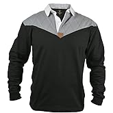 Guinness Heritage Charcoal and Black Rugby Jersey Long Sleeve Rugby Shirts for Men | Mens Ireland Polo Jerseys