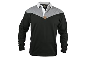 Guinness Heritage Charcoal and Black Rugby Jersey Long Sleeve Rugby Shirts for Men | Mens Ireland Polo Jerseys