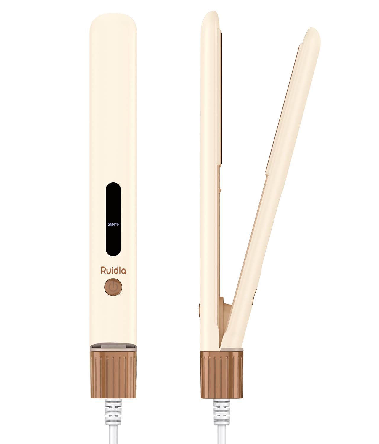 Photo 1 of 2-in-1 Hair Straightener and Curling Iron, 1" Ceramic Flat Iron & Curling Wand with Ionic & Plant Coating, 6 Adjustable Temperatures, Automatic Shut-Off, Reduces Frizz for Shinier, Smoother Hair