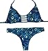 Sexybody Printing Push Up Top & Triangle Bottom Women Swimwear Bikini Green Small