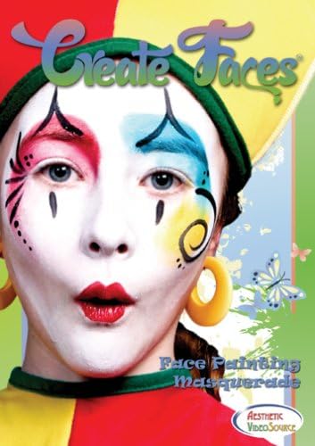 DVD - Create Faces - Masquerade Face Painting For Kids and Adults. Watch & Learn How To Do 8 Face Paint Designs With Water Based & Snazaroo Paints. 1.5 Hour Step By Step Video. Fairy, Harlequin, Butterfly, & Mardi Gras Styles For Parties & Costumes.