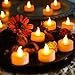 Realistic Bright Flameless LED Tea Light Candles, Bright, Flickering, Battery Powered Fake Candles, Unscented Tealights, Pack of 50