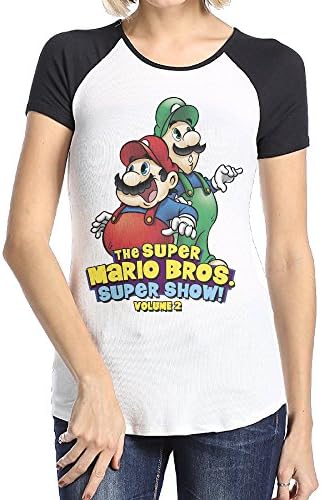 Short Sleeve The Super Mario Bros 2- Mario And Luigi Women's Printed Raglan Shirts
